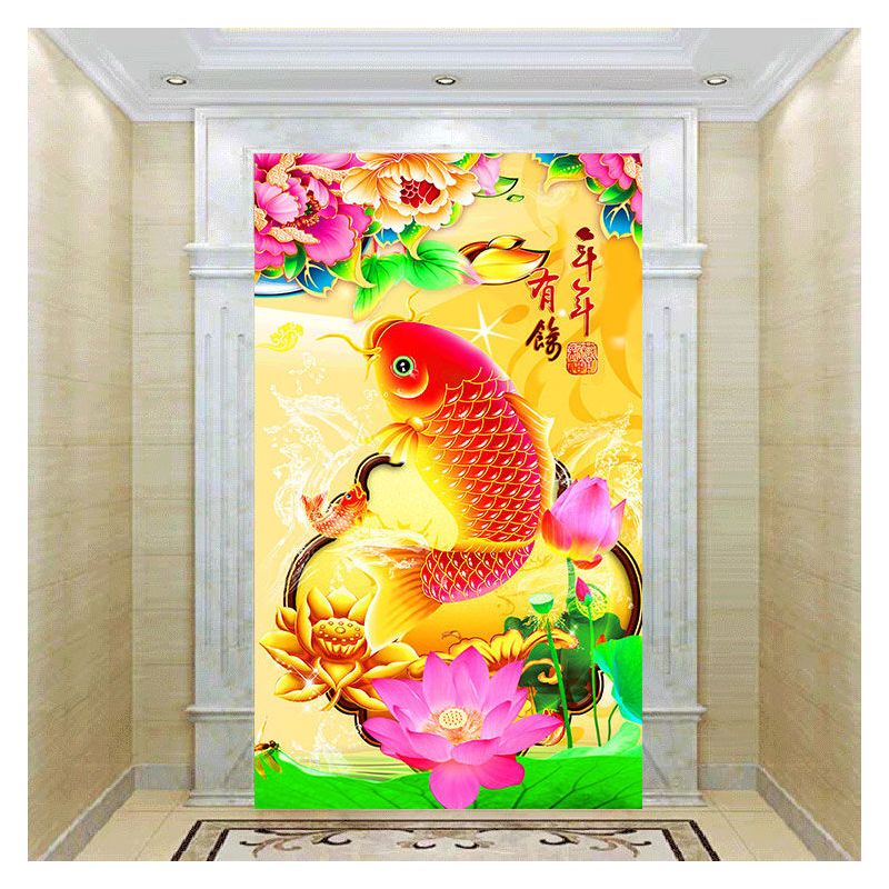 自粘整张墙纸玄关装饰画现代简约贴画卧室走廊客厅楼梯壁画玻璃贴|A05款 大号:宽80cmX高160cm