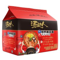 统一 汤达人 酸酸辣辣豚骨味方便面125*5袋五连包 酸酸辣辣豚骨味韩式辣牛肉汤面面皮拌凉皮凉拌面泡面速食整箱