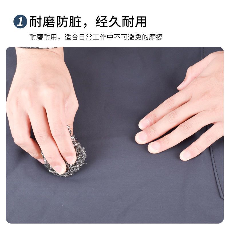 黑色小熊防水布罩衣[105cm] 男女同款加大加肥防水围裙长袖防油防水罩衣耐弱酸碱反穿衣女士