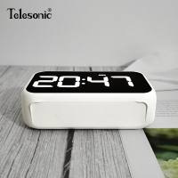 天王星(Telesonic)电子闹钟学生静音夜光床头钟智能音乐闹表台钟摆件