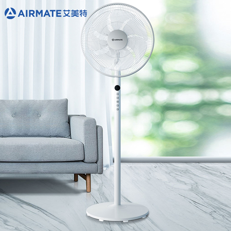 艾美特(Airmate) 电风扇 五叶大风量7档遥控控制落地扇自然风预约升降落地扇家用电扇空调伴侣白色