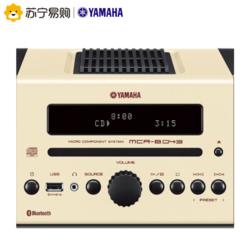 雅马哈(Yamaha)音响 音箱 CD机 USB 播放机 迷你音响 组合音响 蓝牙音响 定时闹钟MCR-B043