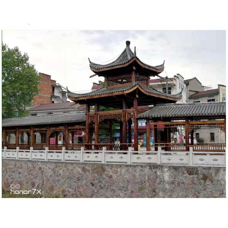 森美人凉亭别墅庭院木屋防腐木碳化木实木仿古六角亭子户外 古建长廊