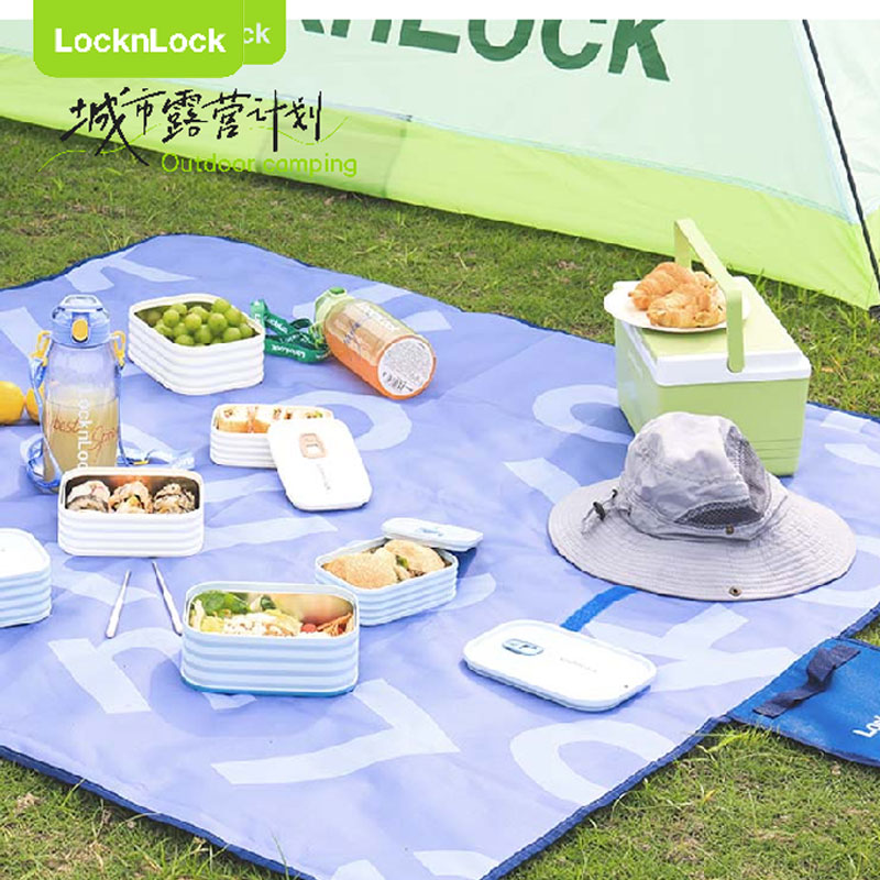 乐扣乐扣(LOCK&LOCK)野餐垫防潮垫加厚户外地垫便携户外露营野炊防水春游帐篷草坪坐垫 新活力野餐垫 (深蓝)