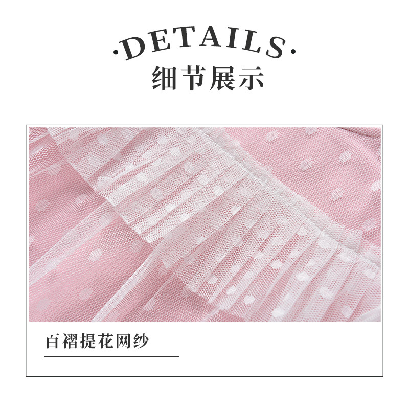 [清仓价:19元]铅笔俱乐部童装春装新款女小童连衣裙儿童假两件裙子蕾丝下摆
