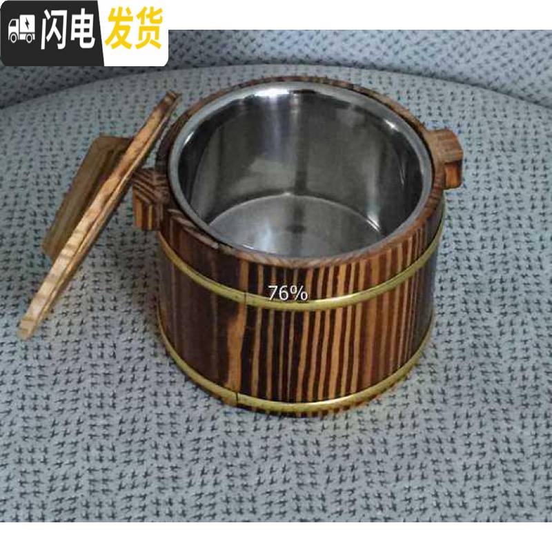 三维工匠木质学生食堂轻便蒸饭桶大容量保温桶饭店用实木米饭桶幼儿园盛饭 本色16cm就木桶(无内胆无盖)饭盒高清大图