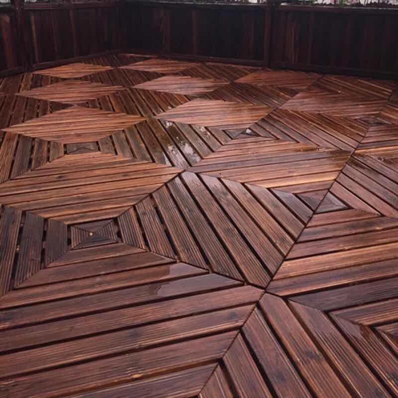 森美人户外防腐木葡萄架庭院碳化爬藤架室外花园公园长廊简易凉亭木屋 搭配地板45*45*3带卡扣（单片）