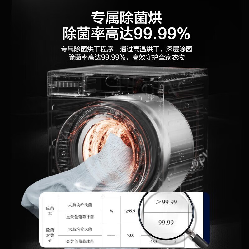 松下(Panasonic)烘干机10公斤大容量干衣机热泵免熨烫低温烘干衣干即停大物烘防缠绕大容量 NH-EH10S