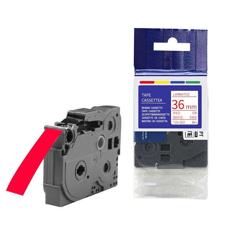 彩标 TZe-262 36mm 标签色带 1.00 盒/个 (计价单位:个) 白底红字高清大图
