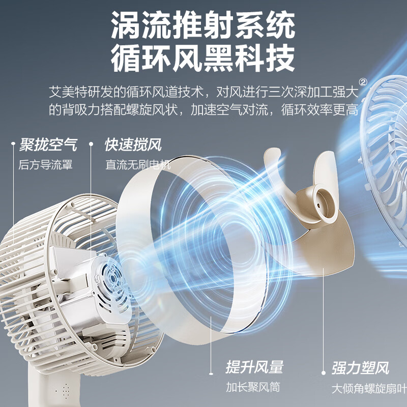 艾美特(AIRMATE)空气循环扇大风量摇头电风扇家用台式落地扇升级加高轻音柔风小风扇 FA18-X185 机械款高清大图