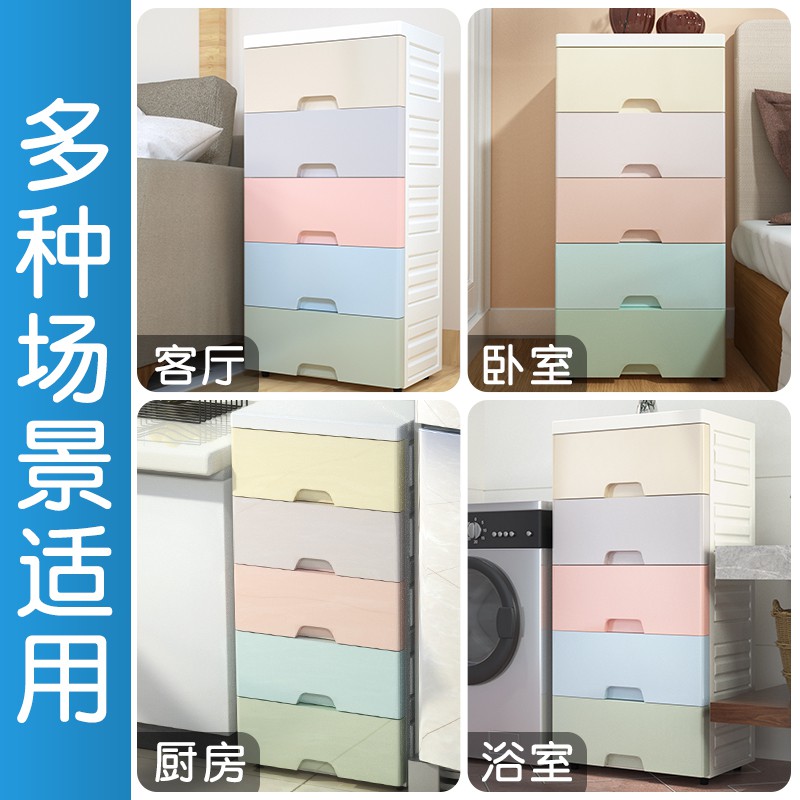 加厚抽屉式收纳柜子塑料宝宝婴儿儿童衣柜储物柜多层整理箱五斗柜收纳柜 三维工匠高清大图