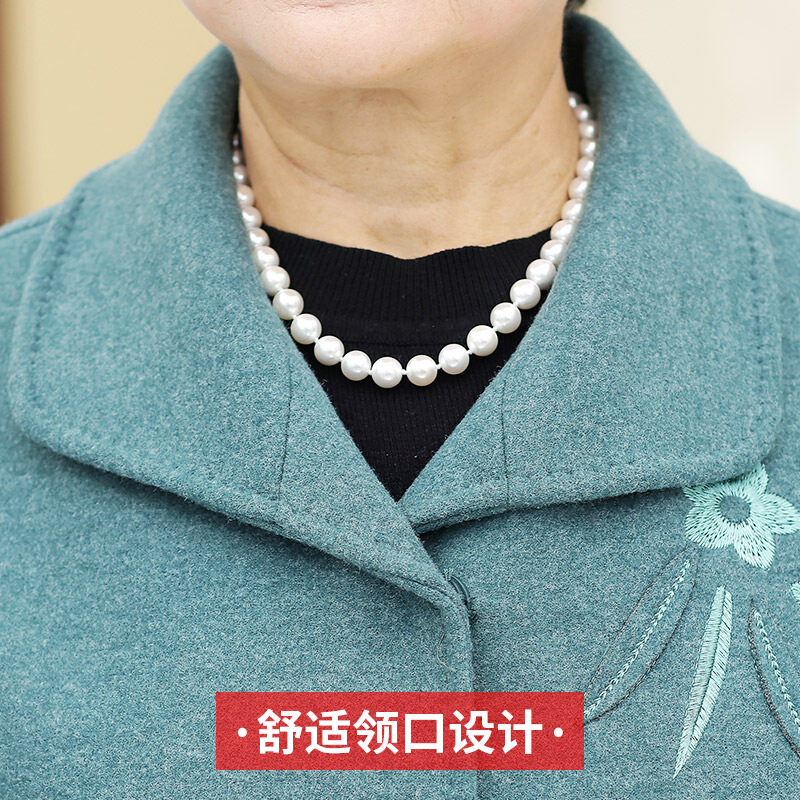 迪鲁奥(DILUAO)高端品质老年装妈妈装人秋装女外套秋老人衣服毛呢奶奶装呢子上衣