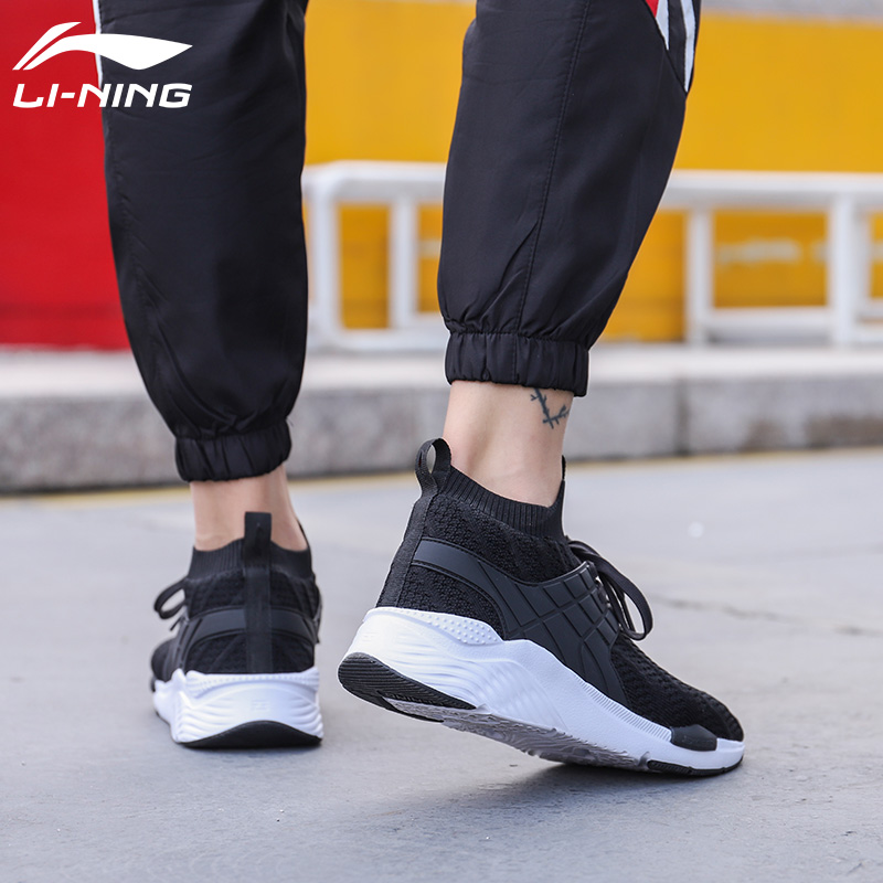 李宁运动鞋男鞋 跑步鞋文化鞋春秋网面透气休闲鞋网鞋高清大图