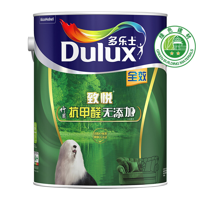 多乐士(Dulux) 致悦竹炭抗甲醛无添加全效内墙乳胶漆 墙面漆油漆涂料 A740 5L哑光白色