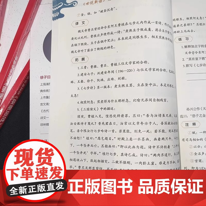 正版 世说新语选读精讲精练 徐子曰编 初中生初一初二初三7-9年级课外辅导书名著精讲配套课后练习 江西教育出版社