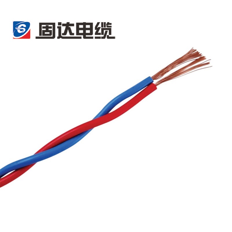 固达电缆 无卤低烟阻燃耐火铜芯双绞线 WDZBN-RYJS-2*2.5 卷 100米/卷 红色