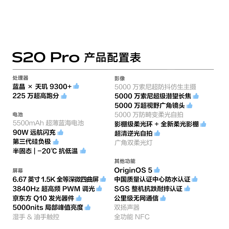 vivo S20 Pro 松烟墨 16GB+512GB 蓝晶×天玑9300+芯 5G 90W快充 5000万防畸变柔光自拍 拍照 AI 手机高清大图
