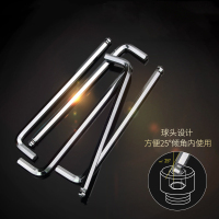 长城精工 Cr-V镜面球头特长内六角扳手 内六角螺丝刀扳手 6mm 340006 5把