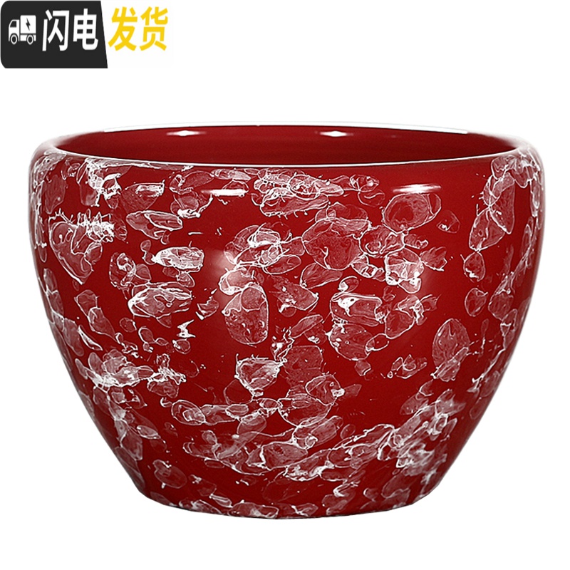 三维工匠陶瓷花盆特大号创意北欧风简约室内透气绿萝多肉植物花盆 苹果[结晶灰]送塑料托 中号(肚径16)花盆容器高清大图