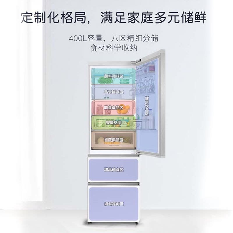 卡萨帝(Casarte)超薄零嵌400升三门冰箱 零距离平嵌 低氧窖藏养鲜 三档变温BCD-400WLCI3M4W1U1图片