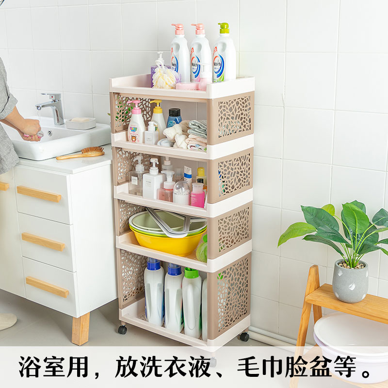 五层收纳柜子储物柜多功能经济型塑料简易卧室床头收纳柜子置物柜收纳柜 三维工匠高清大图
