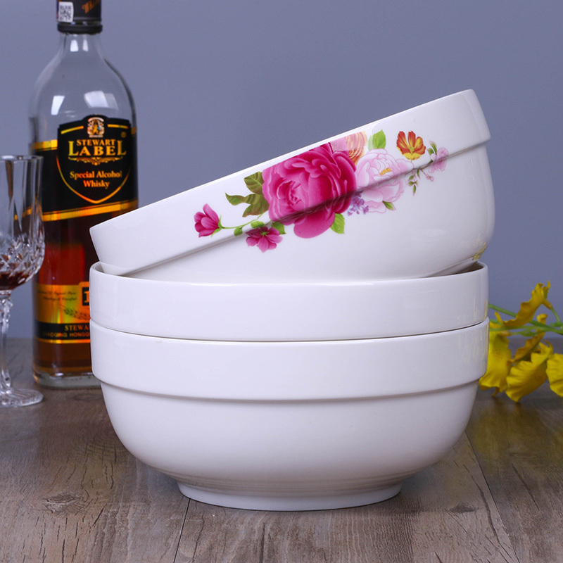 陶瓷碗餐具套装家用6/7/8/9面碗大饭碗汤碗汤古|如鱼得水 5个7英寸汤