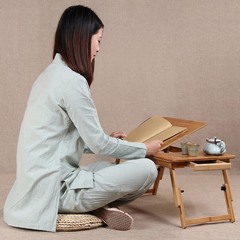 整装家居家用笔记本电脑桌床上折叠手提电脑桌懒人桌床上书桌 炕桌生活日用创意可节竹制住宅家具小桌子