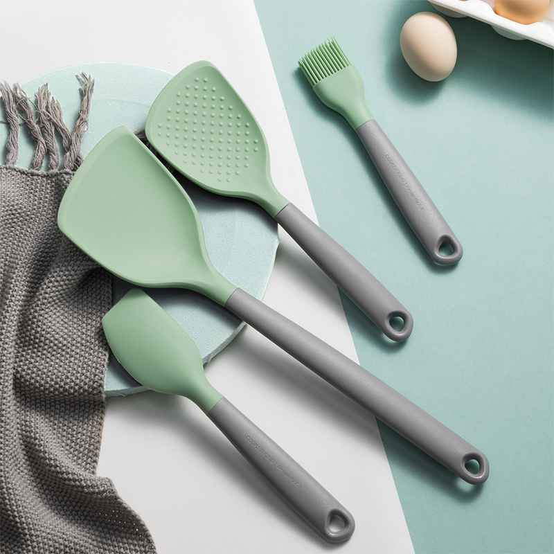 炊大皇硅胶铲勺竹青石耐高温食品接触级硅胶铲子汤勺漏勺工具,高清大图