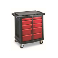 乐柏美 Rubbermaid 五抽屉活动式工作平台 黑色