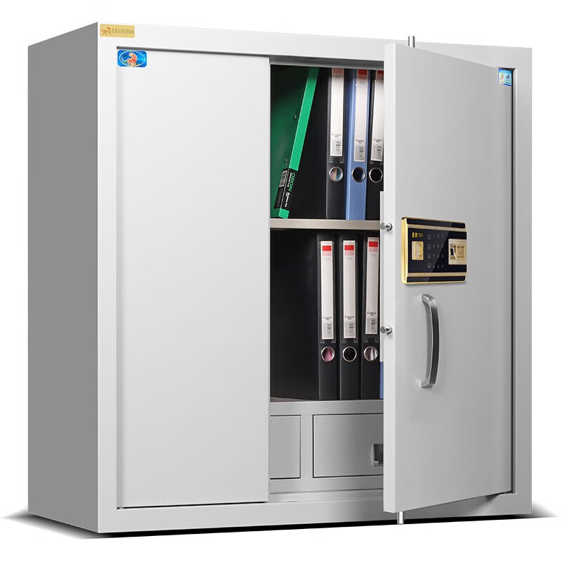 虎牌 保密柜 档案柜资料柜单节带屉指纹密码保险柜办公柜文件柜 91厘米高清大图