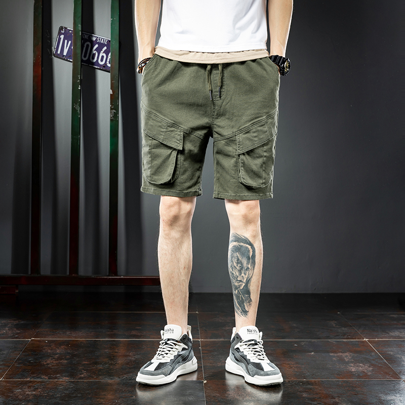 李维犀牛(LEEVIRHINO)夏季新款男士工装裤短裤男多口袋宽松潮牌中青年户外男士休闲裤男士五分裤沙滩裤男