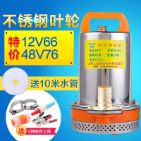 高扬程12V24V48V直流潜水泵电瓶车水泵电动车船用水泵抽水机 不锈钢48V300W7米电缆送水管