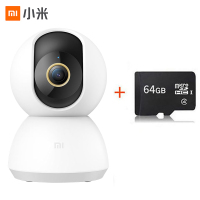 小米智能摄像机云台版2K+64G内存卡家用摄像头1296P监控器wifi手机远程控360度红外高清夜视