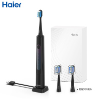 海尔(Haier)电动牙刷HB551-06璀璨黑成人男女生情侣款充电式声波震动智能牙刷标配2刷头细软刷毛