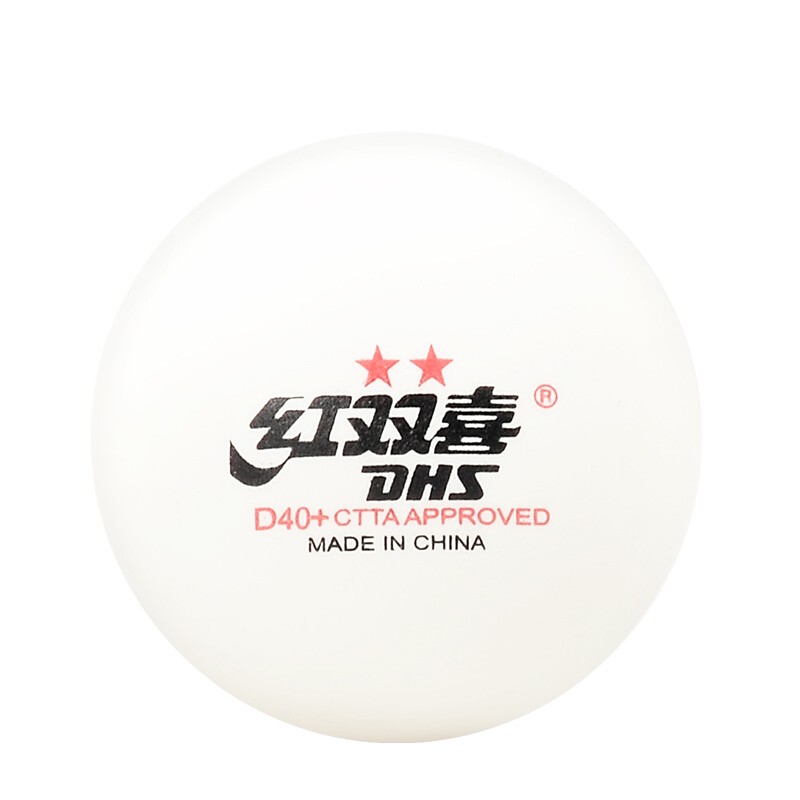 红双喜（DHS） 乒乓球二星 赛顶新材料40+兵乓球 赛顶白二星乒乓球