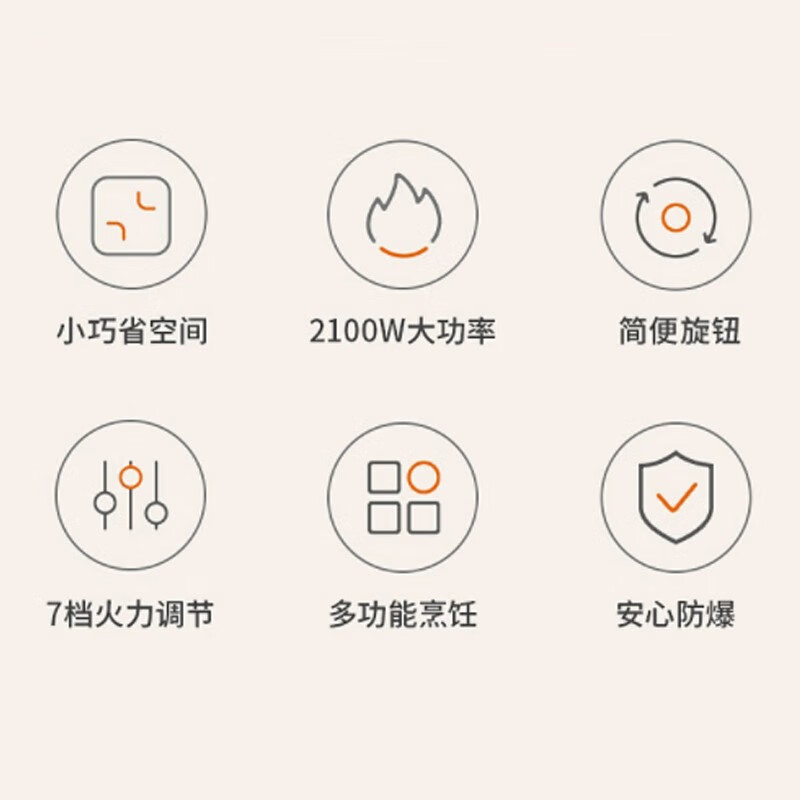 九阳(Joyoung) 电磁炉 迷你家用电磁灶电磁炉2100W一体小型火锅炉C22S-N531 [小魔方系列]单机版高清大图