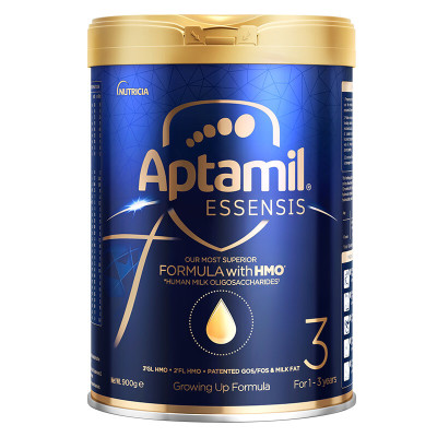 爱他美(aptamil)港版光熠系列蓝罐进口婴幼儿三段奶粉900g/罐装 黑钻奇迹蓝罐HMO宝宝牛奶粉3段 1-3岁