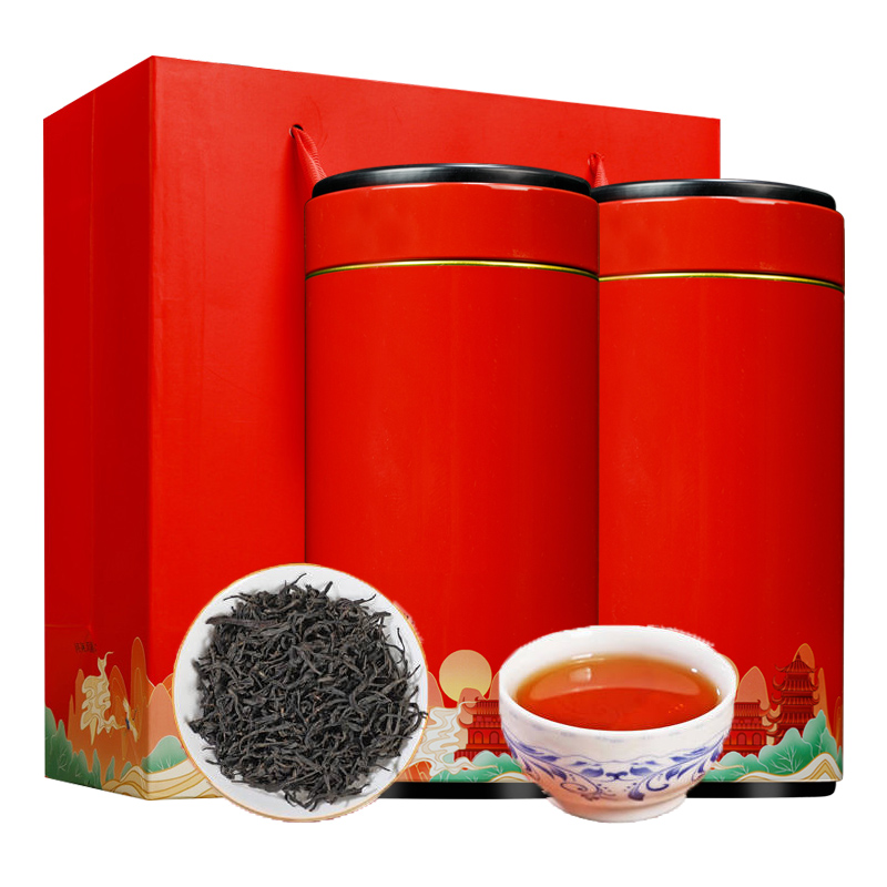 源御露(Yuan Yu Lu)武夷新春茶正山小种浓香型红茶松香红茶礼罐装茶叶250克