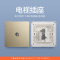 飞雕(FEIDIAO)开关插座面板 86型暗装有线电视插座 一位闭路电视插座TV插座 A7流光金电视插