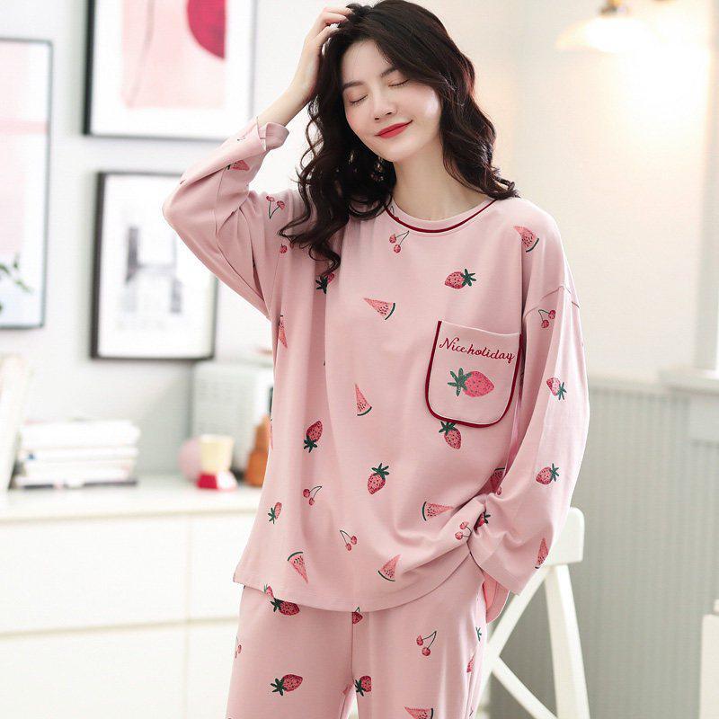 恒源祥睡衣女春秋纯棉长袖可爱卡通休闲家居服薄款可外穿全棉套装视频