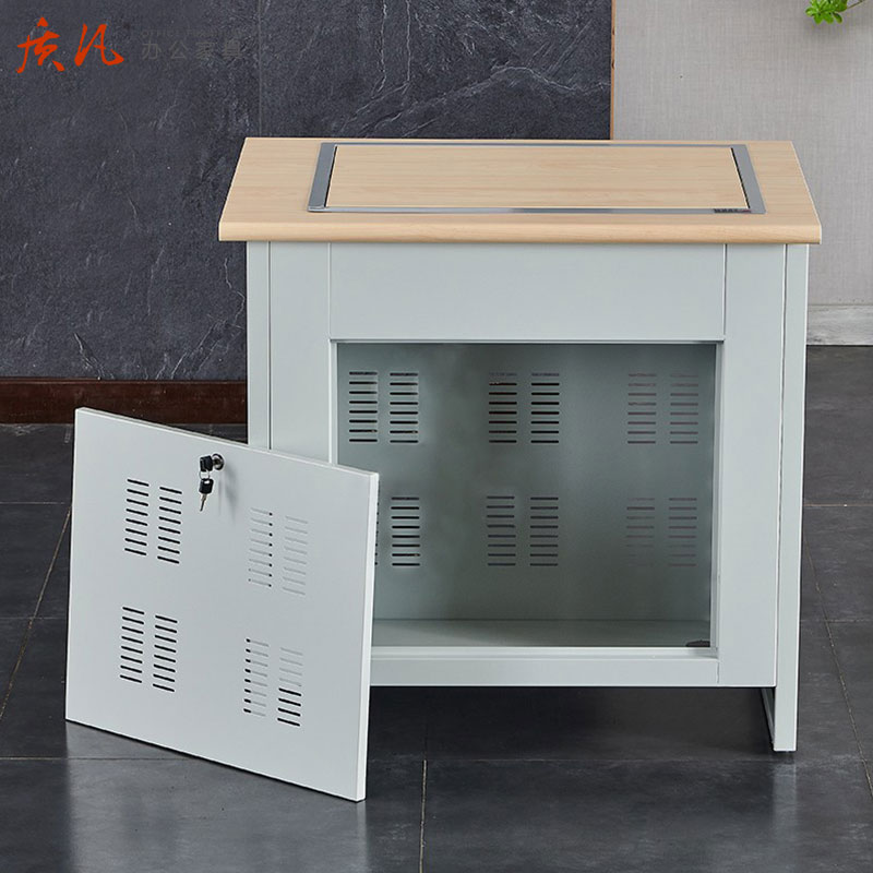 质凡翻转电脑桌半嵌入式隐藏培训课桌zf-dnz001/100*65*75cm/张高清大图