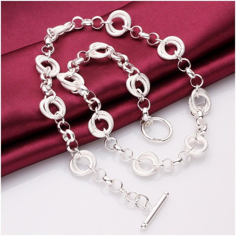 N644 Women Silver Necklace 镀925纯银女项链日韩版锁骨链潮人送女朋友七夕情人节礼物