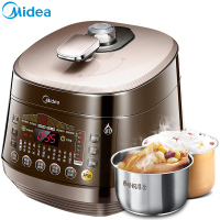 美的(Midea)电压力锅 WQS50B11 5L容量 精钢厚釜双胆 智能立体翻滚浓香技术 微电脑按键式 高压锅压力饭煲