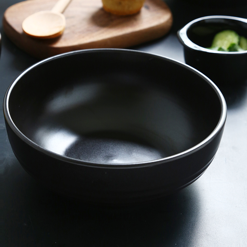 陶瓷碗kotop日式餐具大碗8英寸家用汤碗面碗简约创意黑餐厅深碗