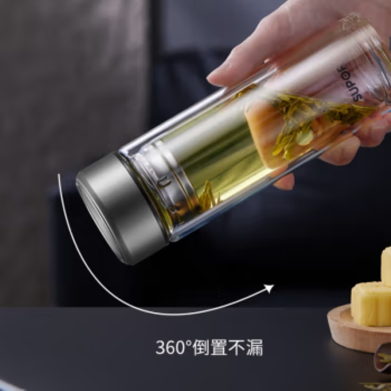 苏泊尔(SUPOR) 双层耐热玻璃杯C-流光银 380ml 苏泊尔 KCG38AZ10(DX)高清大图