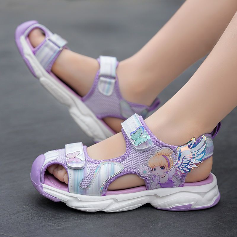 abc女童凉鞋包头夏季新款儿童沙滩鞋6女孩防踢软底时尚小公主凉鞋