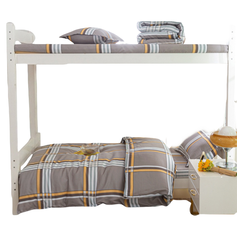 铭思沃床单款六件套1.2米床 灰大格 套高清大图