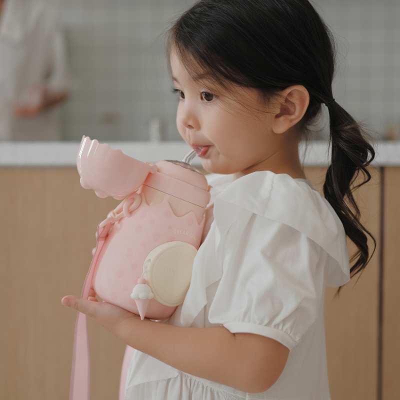 zoy zoii 儿童保温杯大容量杯子男女316不锈钢幼儿园水杯恐龙大肚杯儿童保温杯C1-太空蓝
