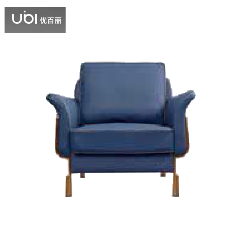 优百丽 F-1820A 办公室沙发 办公家具 会客接待 现代简约家具 颜色尺寸可定制 单人位（蓝色西皮）