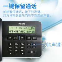 飞利浦(PHILIPS)电话机座机 固定电话 办公家用 双插孔 来电显示 CORD218 (黑色)